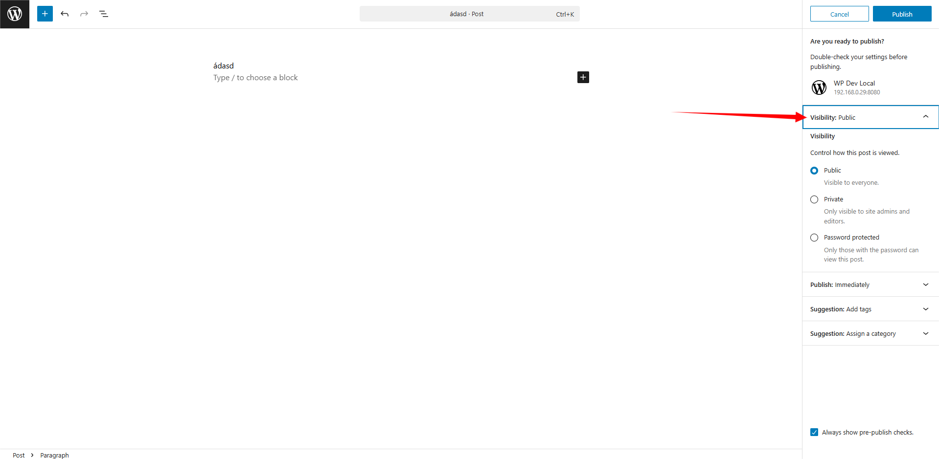 Trạng thái bài viết